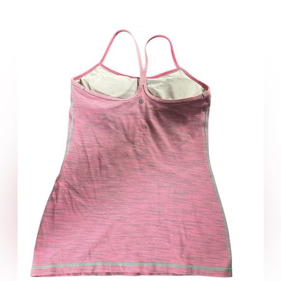 Lululemon tank, longer length, Pink with mint stitching, built in Bra, size 6? - Picture 6 of 8